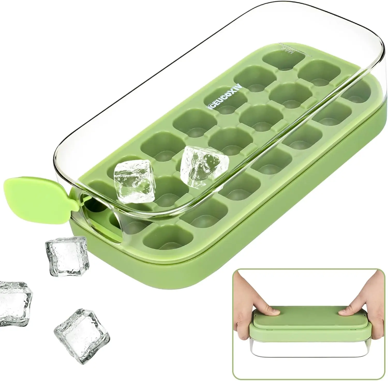 

Cube Tray, Easy Release Ice Mold - Silicone 21 pcs Ice Cube Trays for freezer - Ice Box for Cocktail, Tea, Coffee