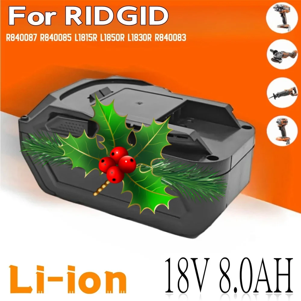 

18V 8000mAH Rechargeable Power Tool Battery for RIDGID R840083 R840085 R840086 R840087 Series AEG Series
