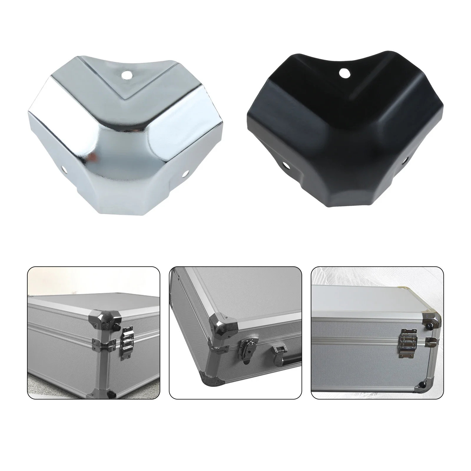 4pcs 50*50*36mm Corners Protector Aluminum Box Angle Three-Sided Corner Guard Brackets Furniture Wrap Case Edge Cover
