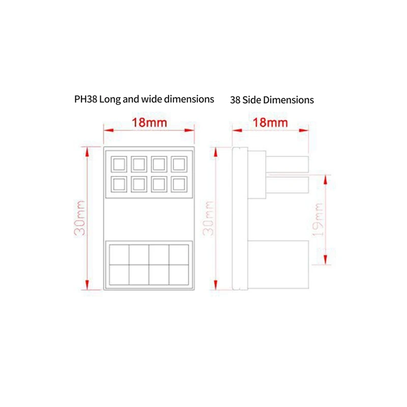 180 Degree 8 Pin Steering Connector Desktop Computer Accessories Angled Turning Connectors For Graphics Card