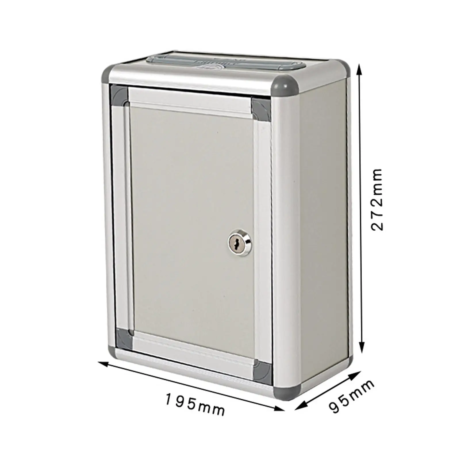 Aluminum Alloy Wall Mount Mailbox Locking Post Box Secure Organizer for Community Document Storage