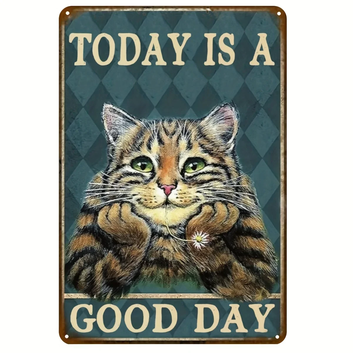 

Metal Tin Sign Home"today Is A Good Day",Creative Funny Cat Poster,Vintage Wall Bathroom Bar Cafe Garage Garden Farmhouse Decor