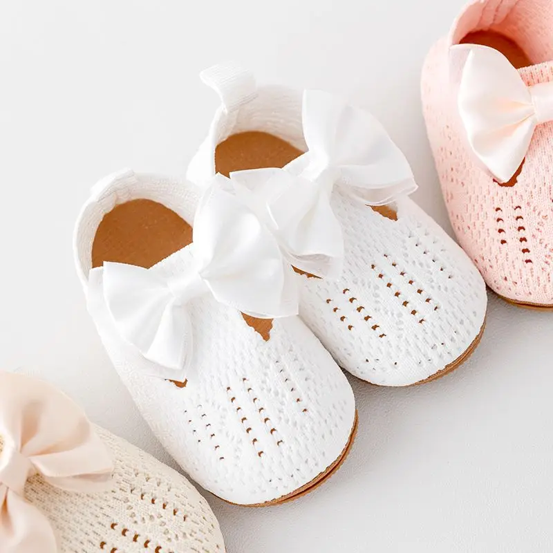 Baby Spring and Autumn Shoes Cute Bowknot for Toddler Girl 0-9-18 Months Infant Shoe Soft Breathable Anti-slip Sole High Quality