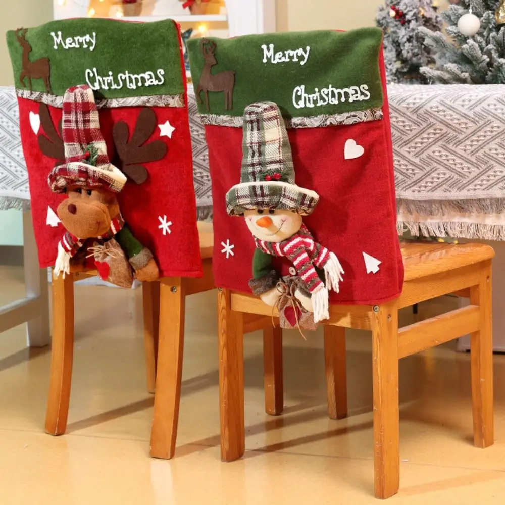 

Cartoon Christmas Chair Cover Removable Multifunctional Christmas Table and Chair Set Artificial Creative Seat Cover