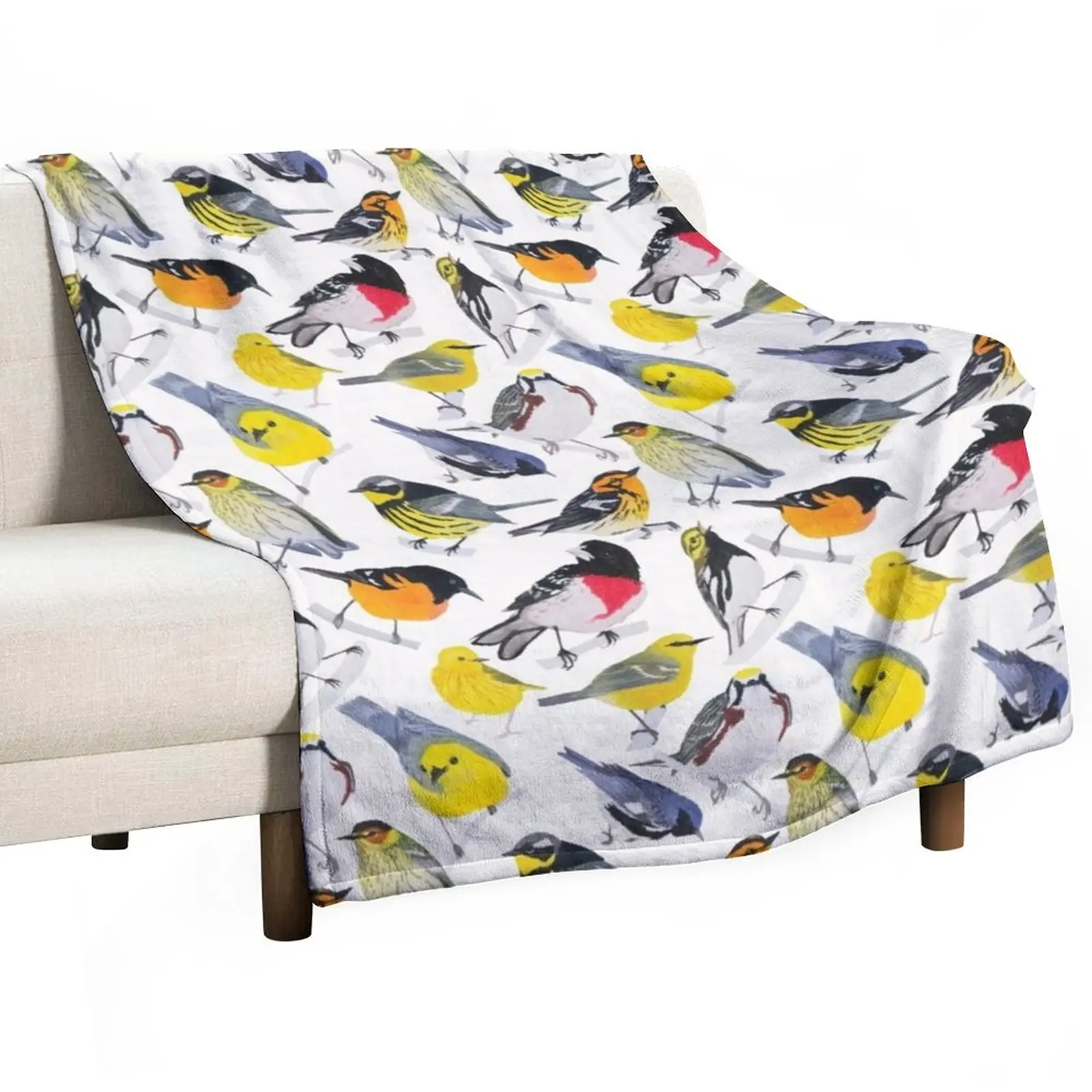 

Springtime Birds Throw Blanket Summer Blanket Personalized Gift Hair Blanket