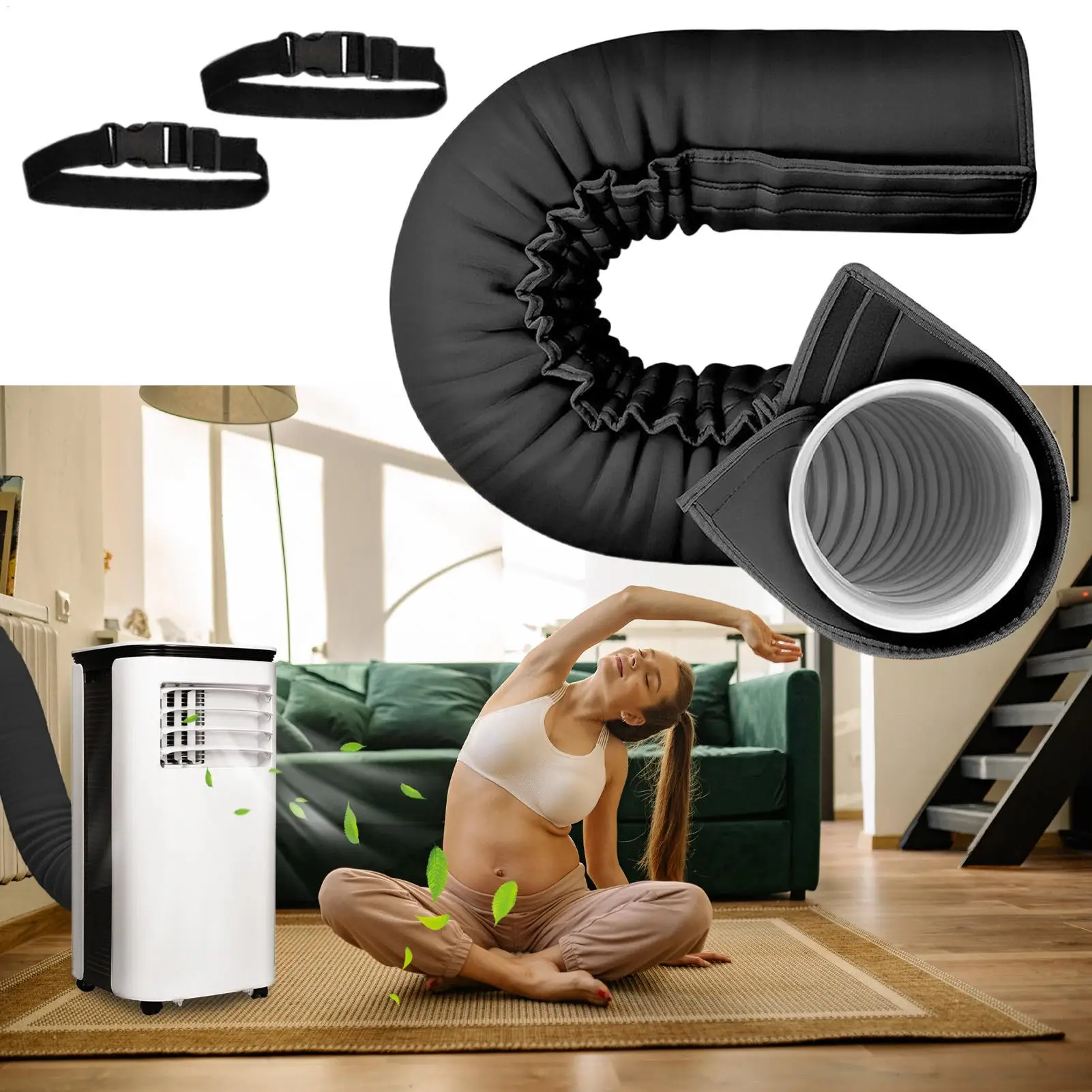 New Adjustable Strap Air Conditioning Hose Sleeve Heat-insulating Waterproof Ac Hose Protector Exhaust Pipe Cooling Protection