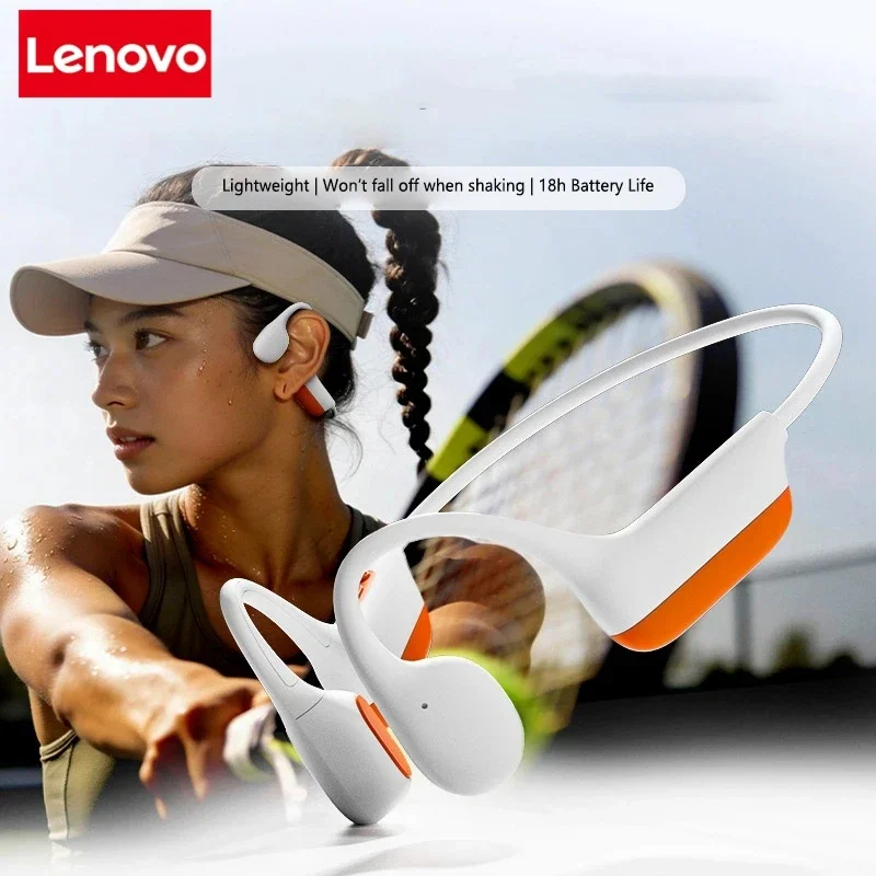 Lenovo Swimming Bone Conduction Bluetooth 5.3 Headphones Double 32G Memory Earless IPX8 Waterproof Air Conduction Headphones New — product photo 1 of 1
