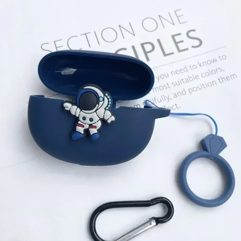 Funda para OPPO Enco X3, funda protectora de silicona anticaída con anillo de astronauta de dibujos animados para auriculares OPPO X3