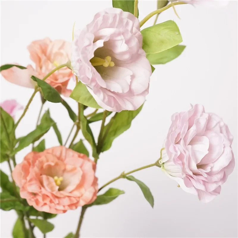 5 Stück Künstliche Feuchtigkeitsspendende Lisianthus-Blumen, Echt Aussehende Blumen, Hochzeitsdekoration, Brautstrauß, Luxuriöse Heimdekoration, Platycodon – Detail 10