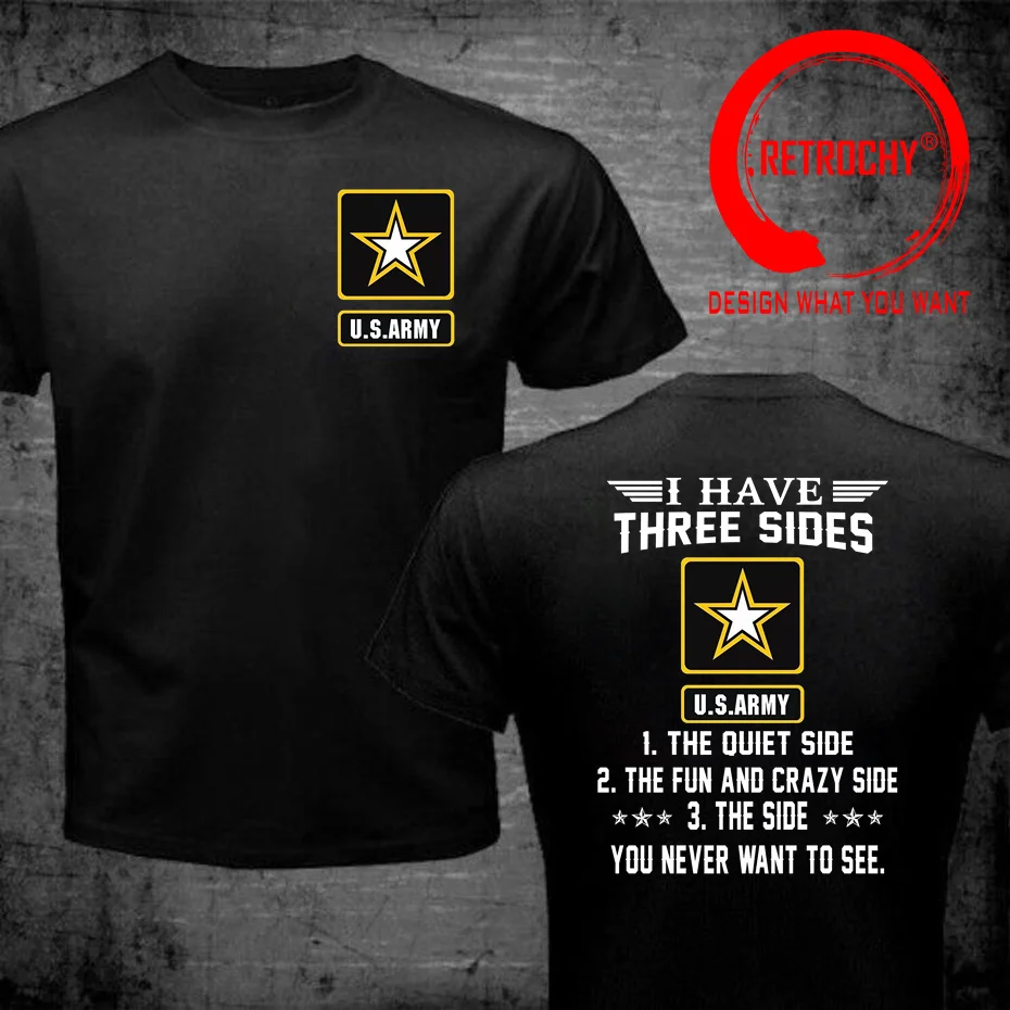 US Army Airborne I Have Three Sides T Shirt Men Summer Cotton Short Sleeve O-Neck Mens T-Shirt New Man Tee Shirt S-5XL Clothing