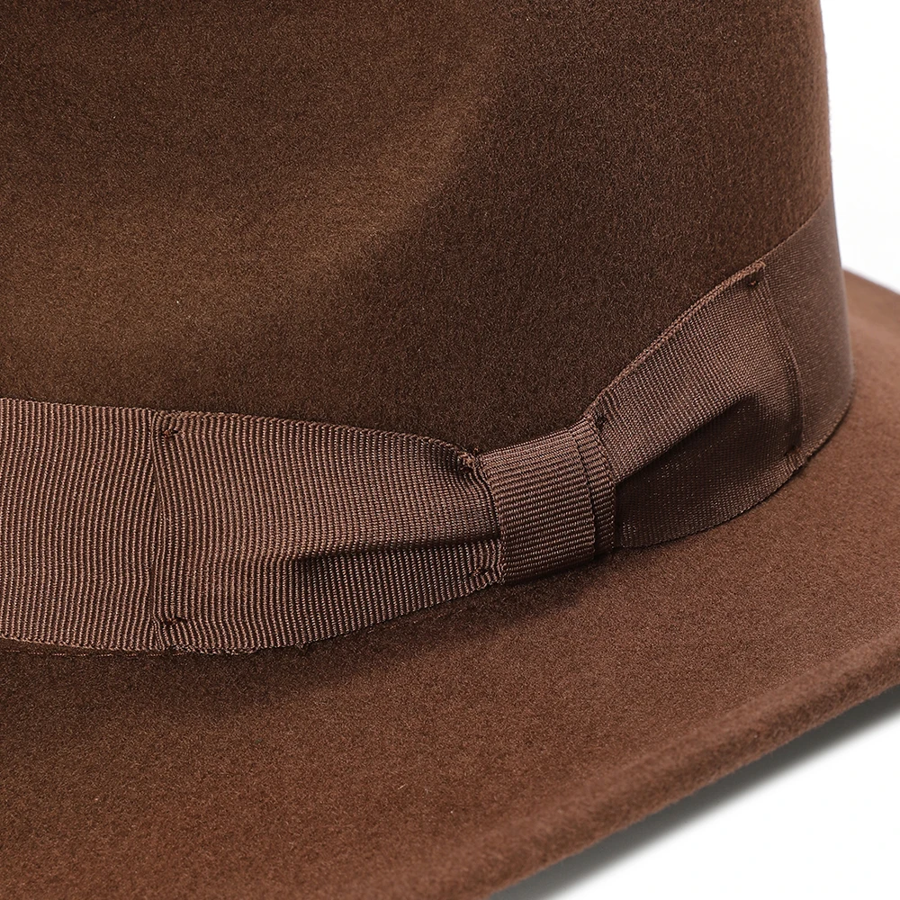 Wool Felt Crushable Outback Hat for Men Indiana Jones Hat Cowboy Fedora Wide Brim Brown Black Large Size