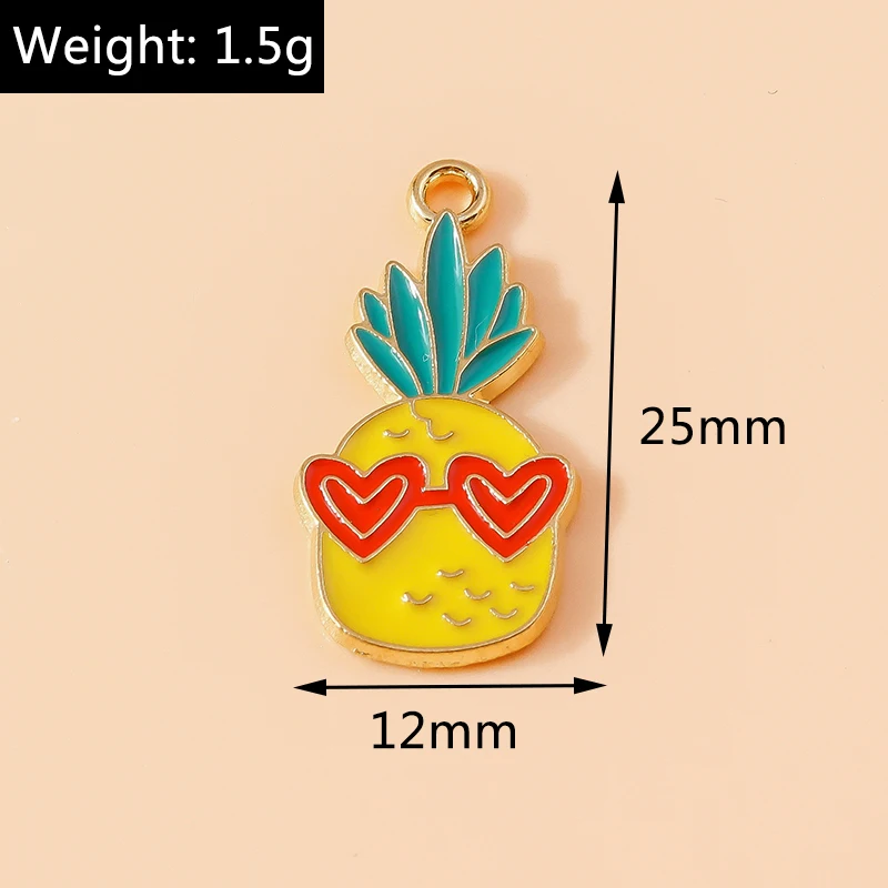 Leslie 10 Stück Niedliche Frucht-Anhänger Kohl Pilz Ananas Zitrone für DIY Ohrringe Armband Halskette Schmuckherstellung – Detail 16