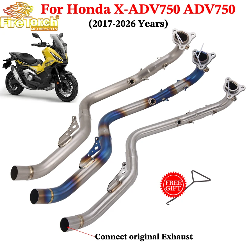 Slip On For Honda X-ADV 750 X ADV750 XADV 750 2017 - 2026 Motorcycle Exhaust Espace Front Link Pipe Connect Original Muffler