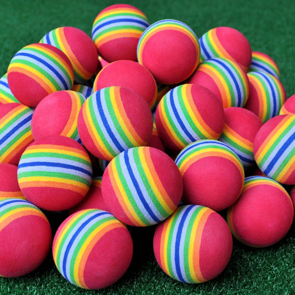 8pcs 42mm Rainbow EVA Ball Practice Indoor Training Aid Training Ball (Colorful) sponge ball practice ball