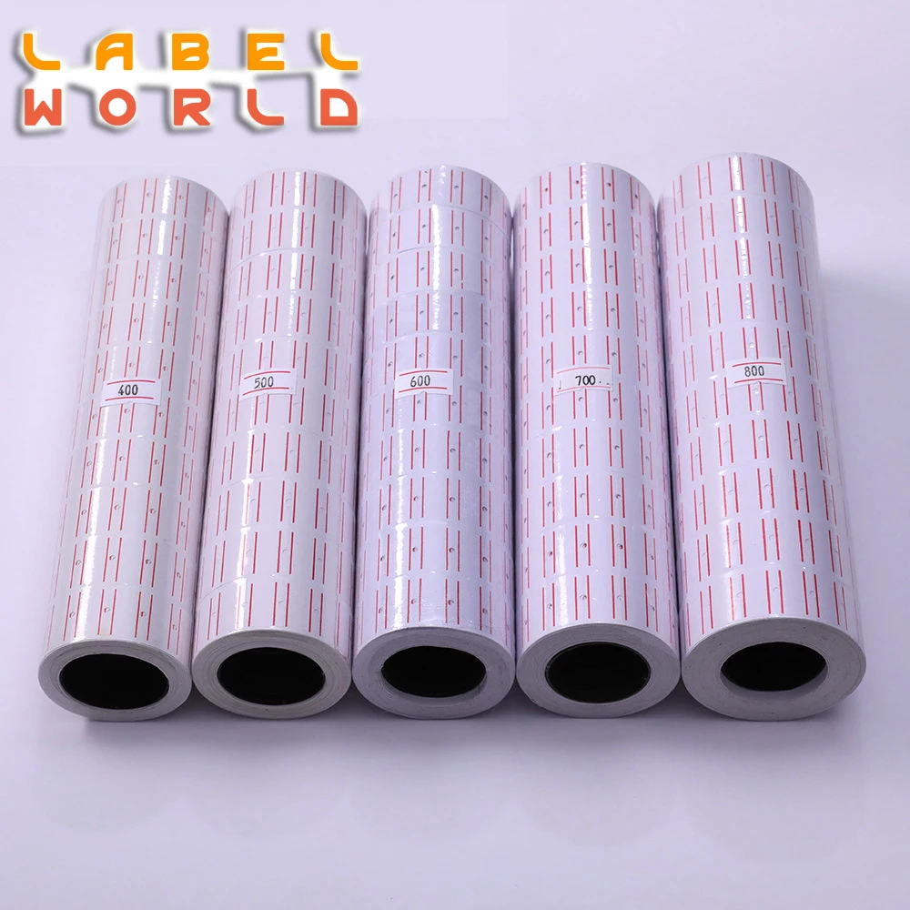 10 Rolls （6000Labels） White Self Adhesive Price Label Tag Sticker Office Supplies Single Row Supermarket Price Paper Labels