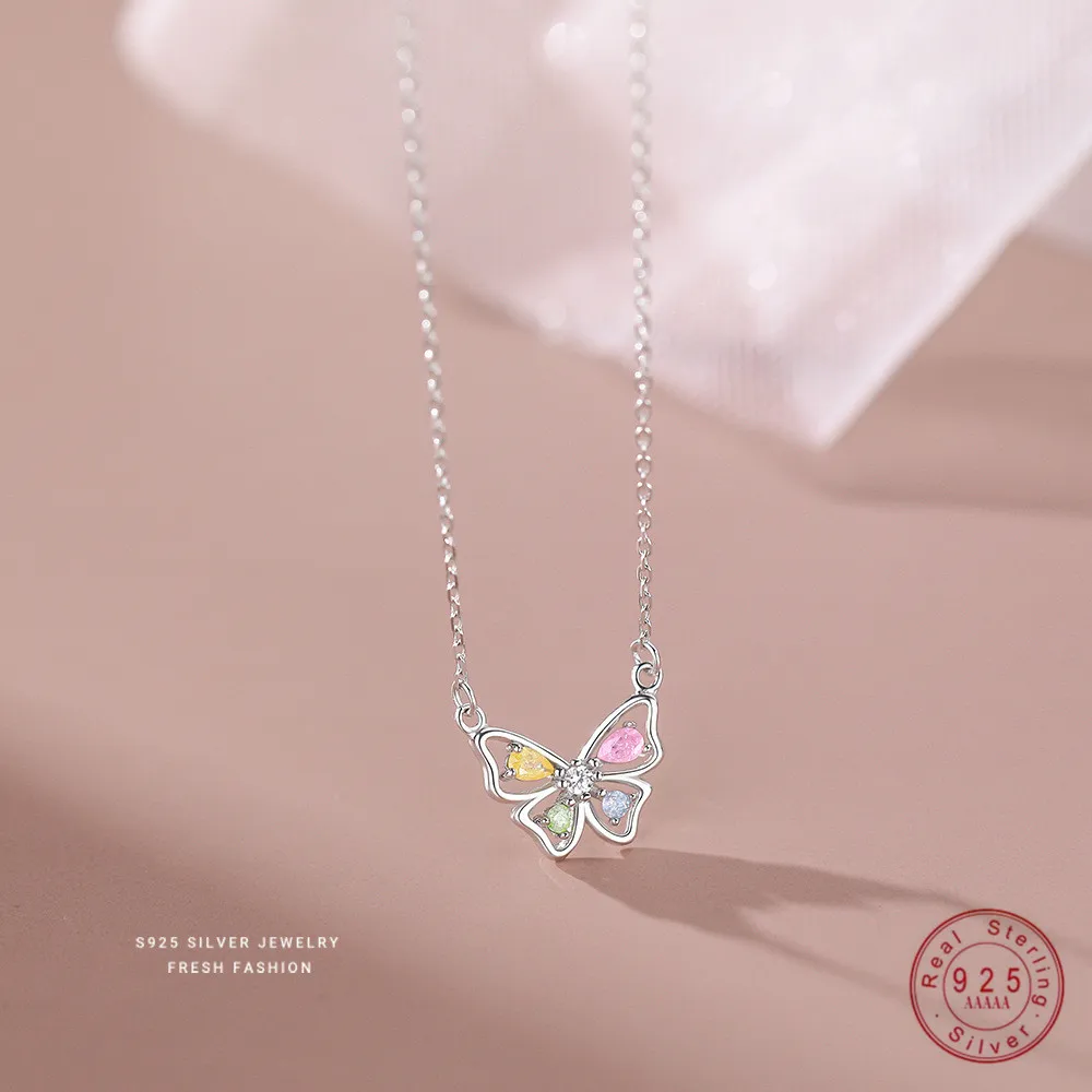 

Женское Ожерелье с кулоном-бабочкой из серебра 925 пробы