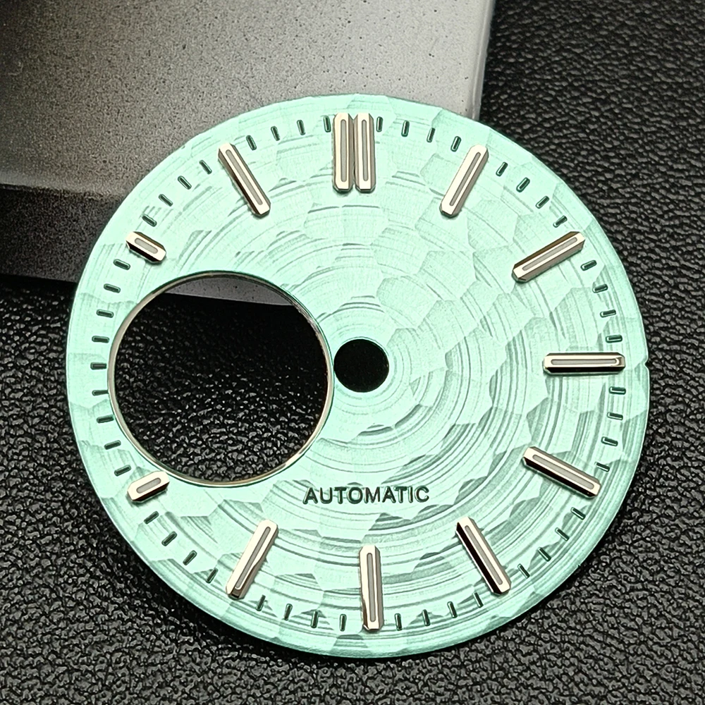 NH38 dial hollowed out watch dial men's watch customized logo dial green luminous dial suitable for NH38 movement watches