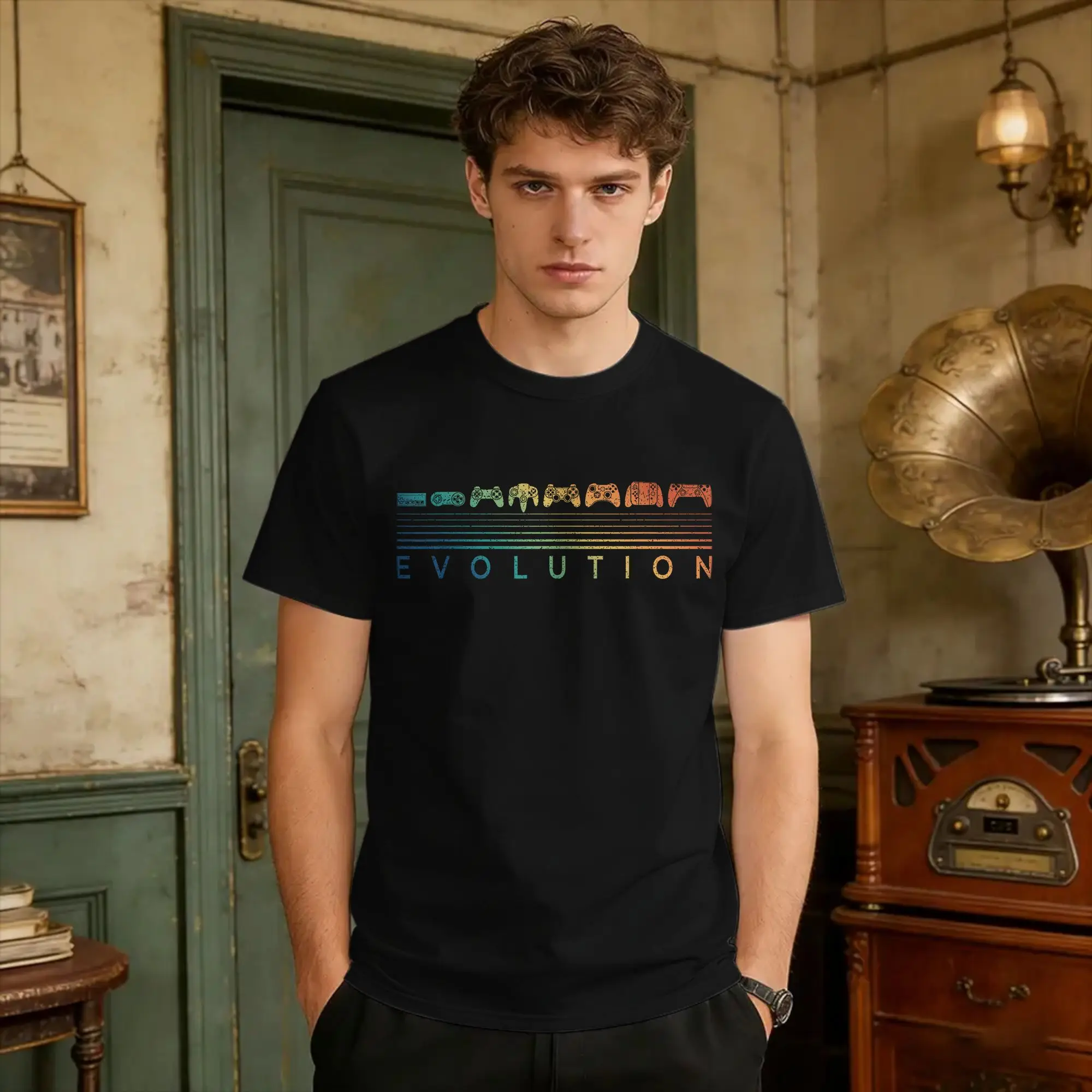 Funny Old Gamer Gaming Retro 80s 90s Video Game Controller T-Shirt Men  Street Style T-Shirts Beach O-Neck Hippie Tee Shirt