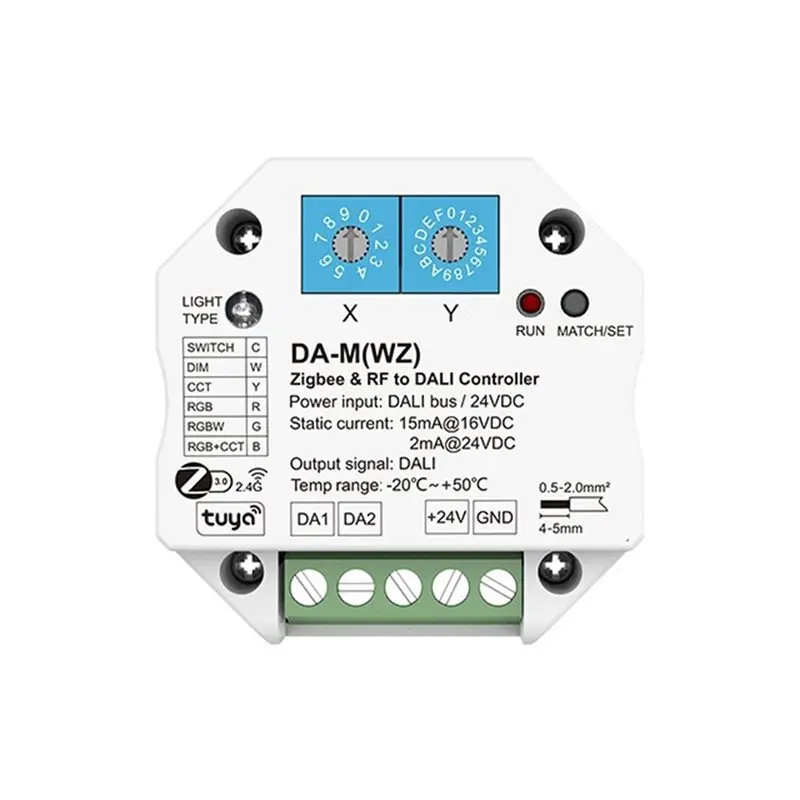 AT41 Da-M(WZ) Tuya Zigbee& RF To DALI Converter 6 In 1 Works APP Cloud/ Powered By/DALI Bus 24V RGB+ CCT RGBW Control view 4
