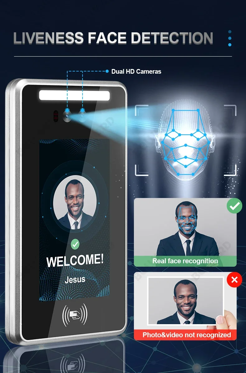 生体認証顔認識とドア、http、mqtt、7インチ、アクセス制御システムが提供