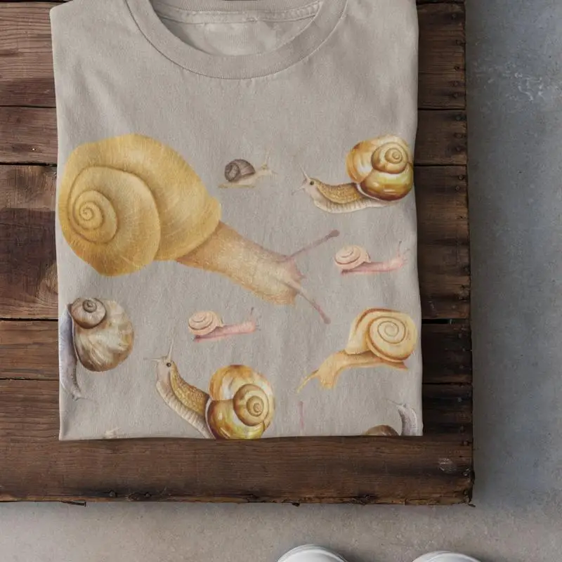 Cottagecore Snail T Shirt Goblincore Goth Grunge Fairycore Clothing Witchy Dark Academia Aesthetic Botanical Art