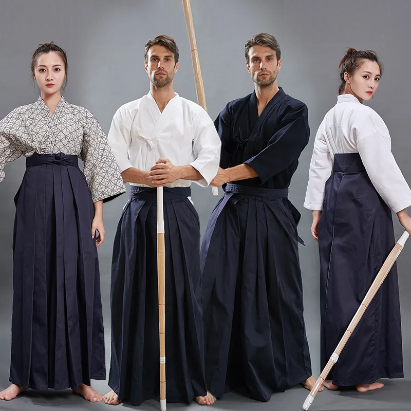 Premium Kendo Uniform Set, Single Layer Starter Kit for Adults & Beginners, Unisex Kendo Gi & Hakama in White/Blue