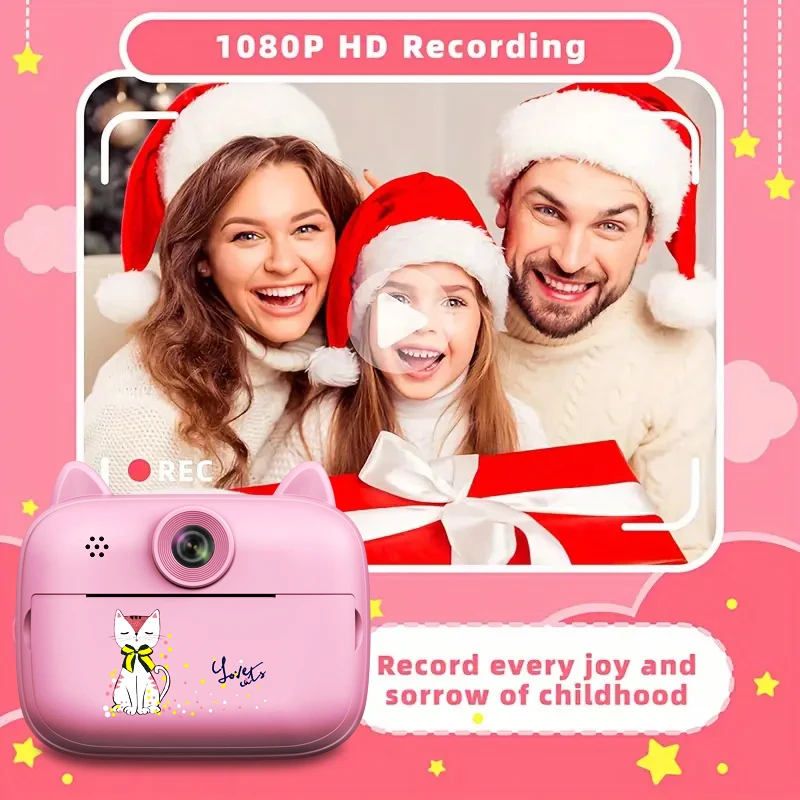 New Mini Camera, Instant Printing Camera, Christmas Gift, High-definition Digital Camera for Children, Portable Mini Thermal