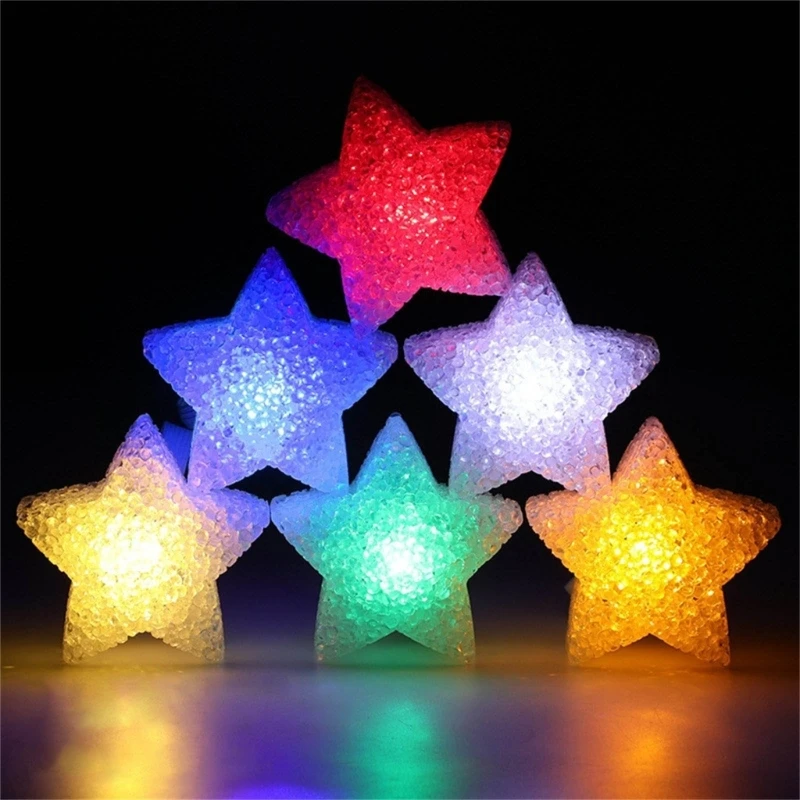 6Pcs Colorful Star Bracelets with LED Light Unique Wrist Accessory Stylish LED Light Up Bracelets for Parties And Concerts