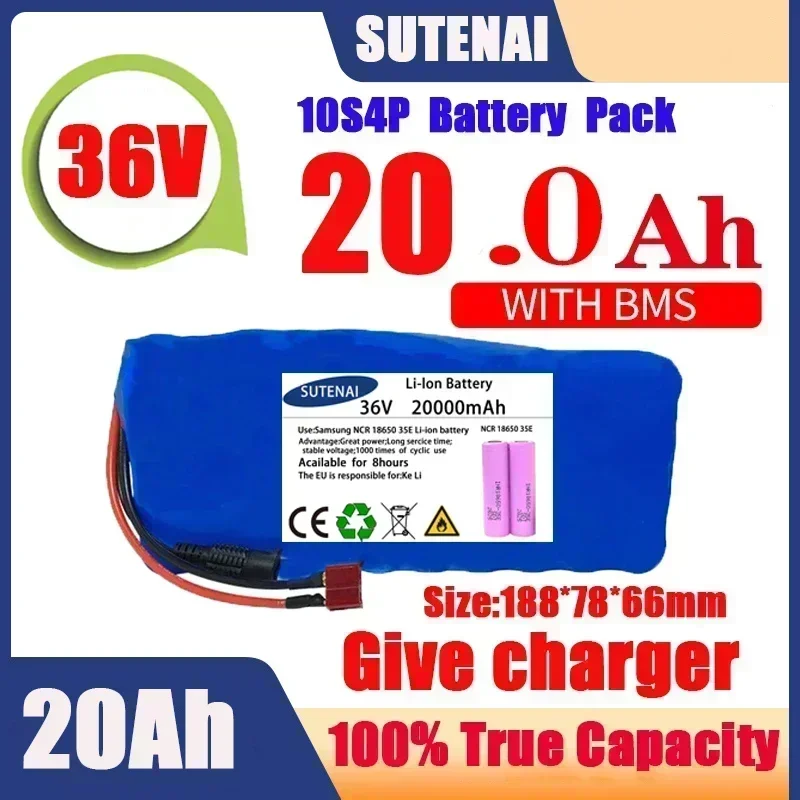 Original 36V battery 10S4P120Ah battery pack 500W high power battery 42V 120000mAh Ebike electric bike BMS+42V2A Charger