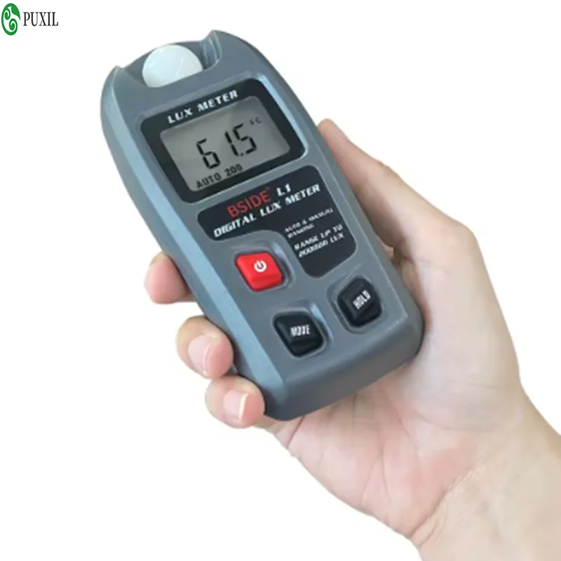 L1 illuminance meter, digital illuminance meter, handheld illuminance meter, LCD 0-200000 Lux/Fc pocket illuminance meter, plant