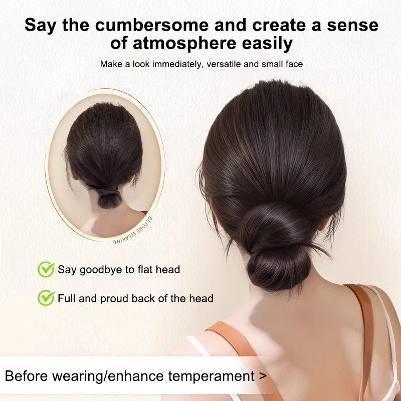 

Synthetic Low-tied Bun Wig Clip-on Female Natural Lazy Flower Bud Hair Artifact Fluffy Wig Hair