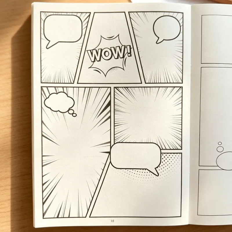 1 Adult Decompression Drawing Blank Exercise Book 32 Page Spliced Blank Pages Suitable for Comic Creation Create Your Own Story