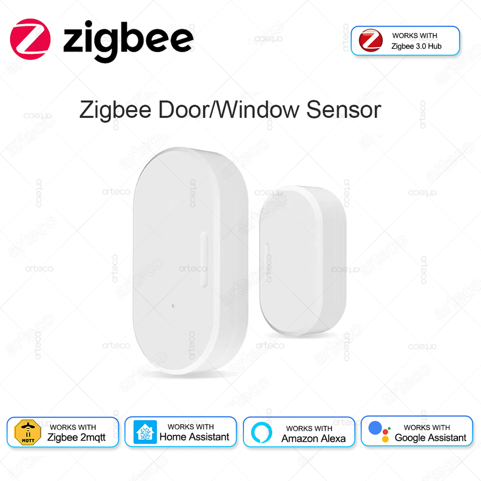  Zigbee Door Window Sensor Open Close Detector Smart Home Security Alarm Burglar Door Sensor Works With Alexa Home Assistant Z2M 