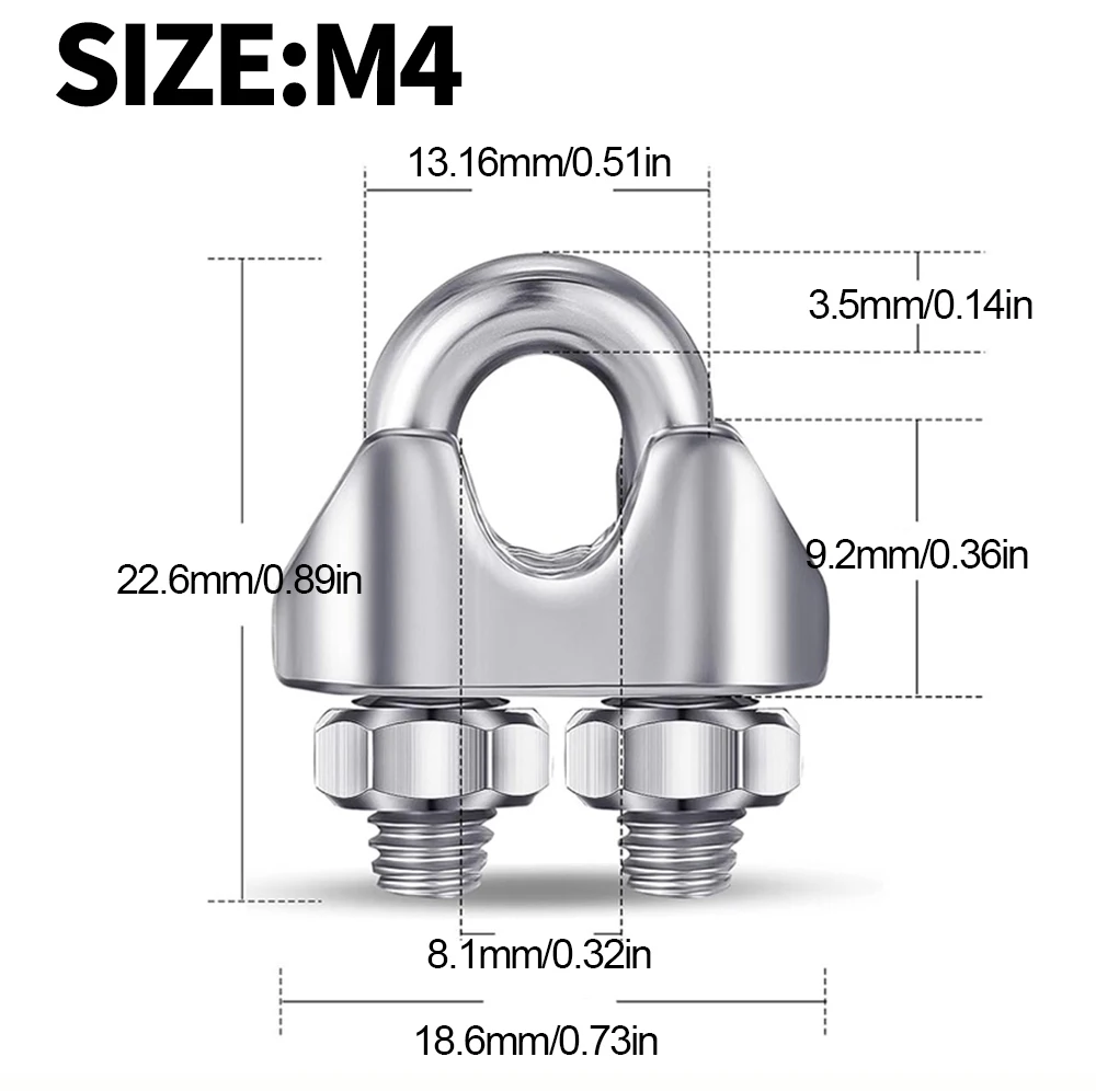 3mm 4mm Edelstahl-Drahtseil-Set mit PVC-Beschichtung und Kabelklemme mit Federverschluss für Wäscheleine, Hundeleine, Sonnenschirm, Zelt – Detail 2