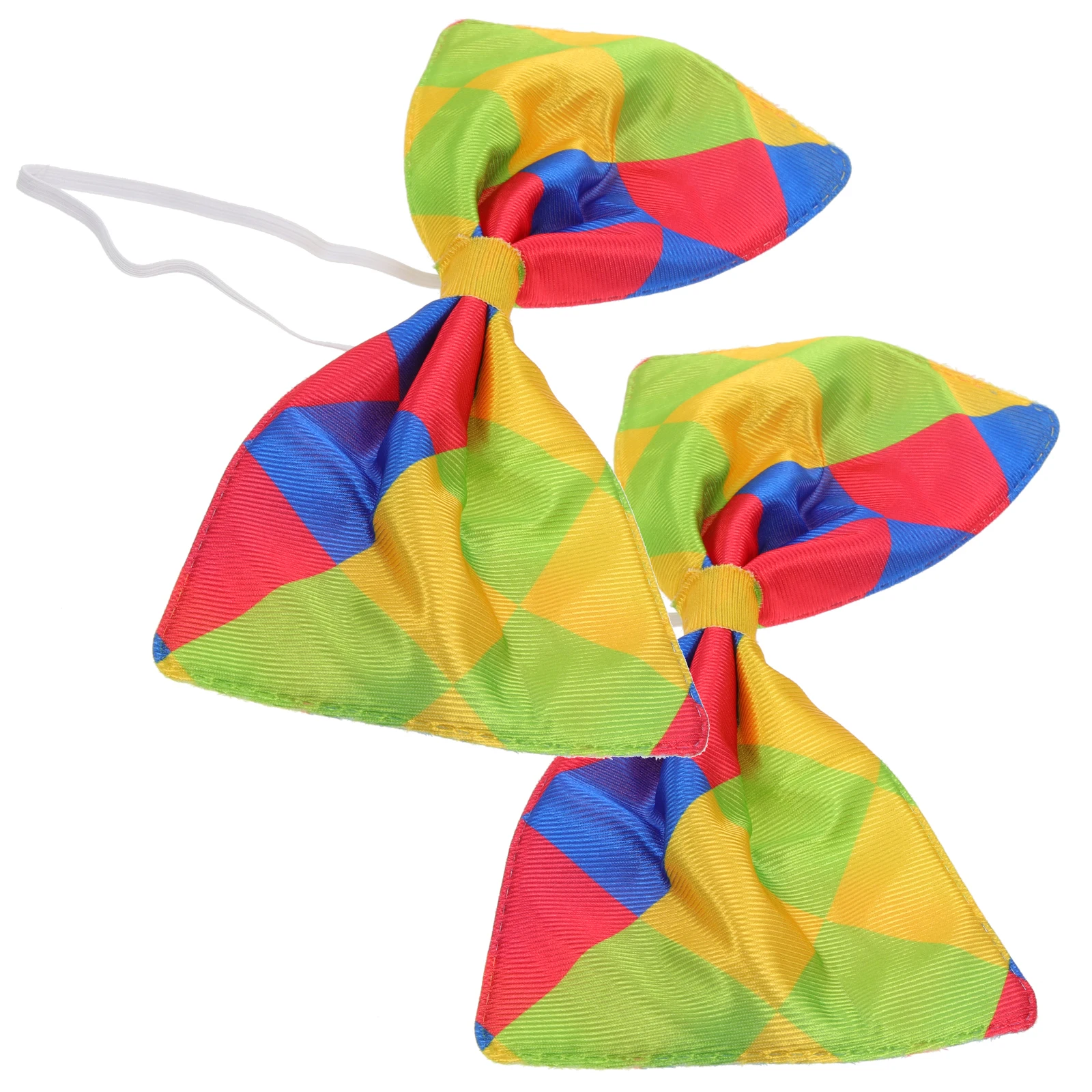 

2Pcs Rainbow Clown Bowtie Fancy Costume Props Durable Smooth Material Unisex Adult Party Stage Performance