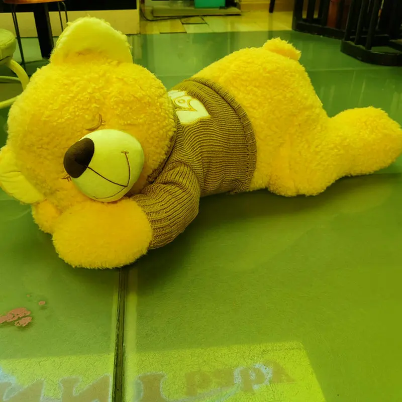 80-100 cm Kawaii Dier Pluche Met Trui Poppen Knuffels Zacht Slapen Schattige BearPlush Kussen Knuffels