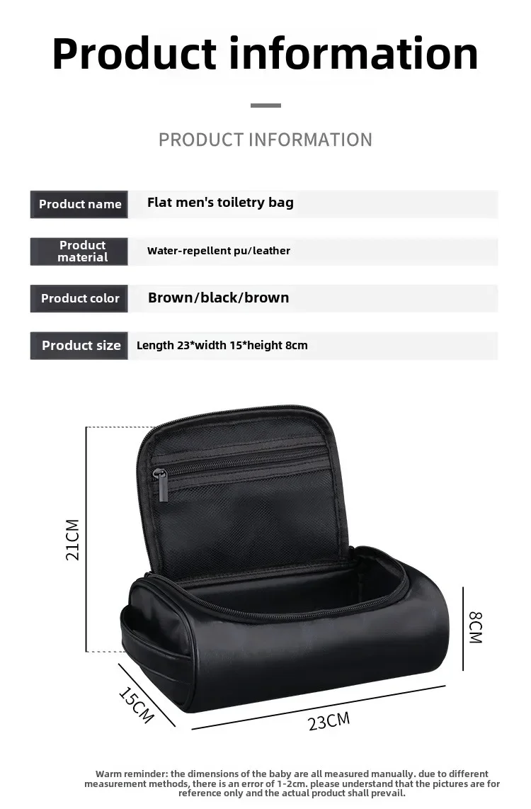 Hohe Qualität Reise Kulturbeutel Für Frauen Männer Retro PU Leder Kosmetik Taschen Weibliche Wasserdichte Reise Make-Up Tasche – Detail 6