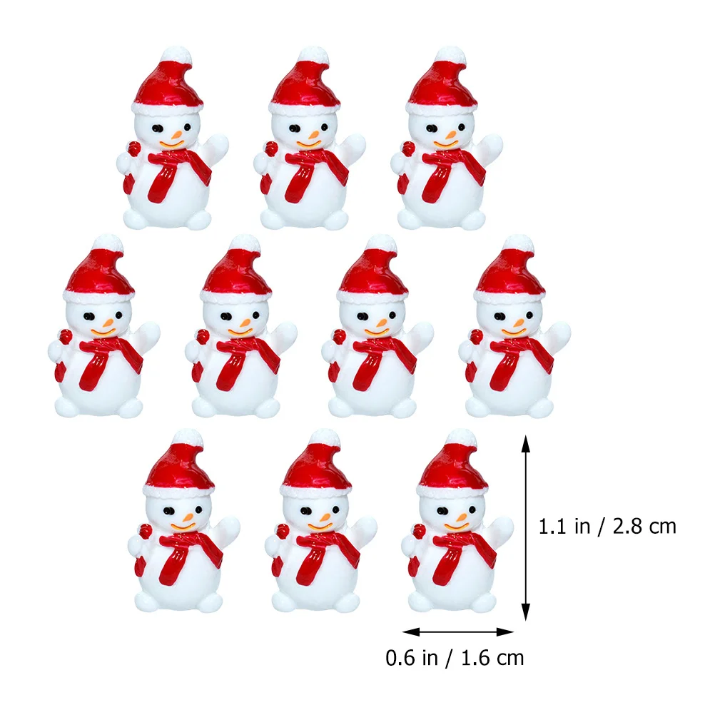 30 Pcs Christmas Tree Mini Snowman Kid Inflatable Costume Figurines Resin Decorations