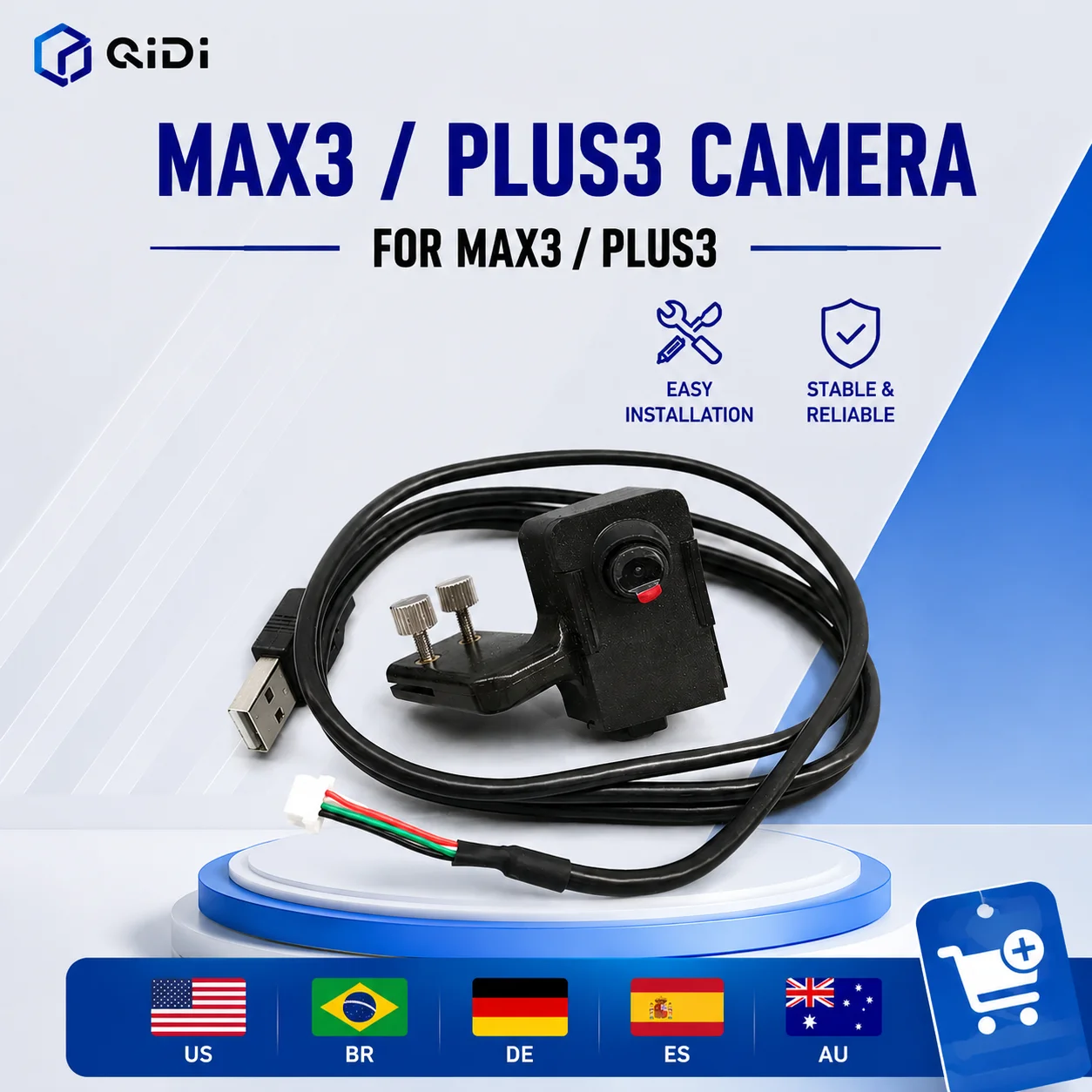 QIDI MAX3 PLUS3 Universal Camera 1080P Remote Monitoring Time-Lapse Camera for QIDI X-MAX3 X-PLUS3 3D Printer