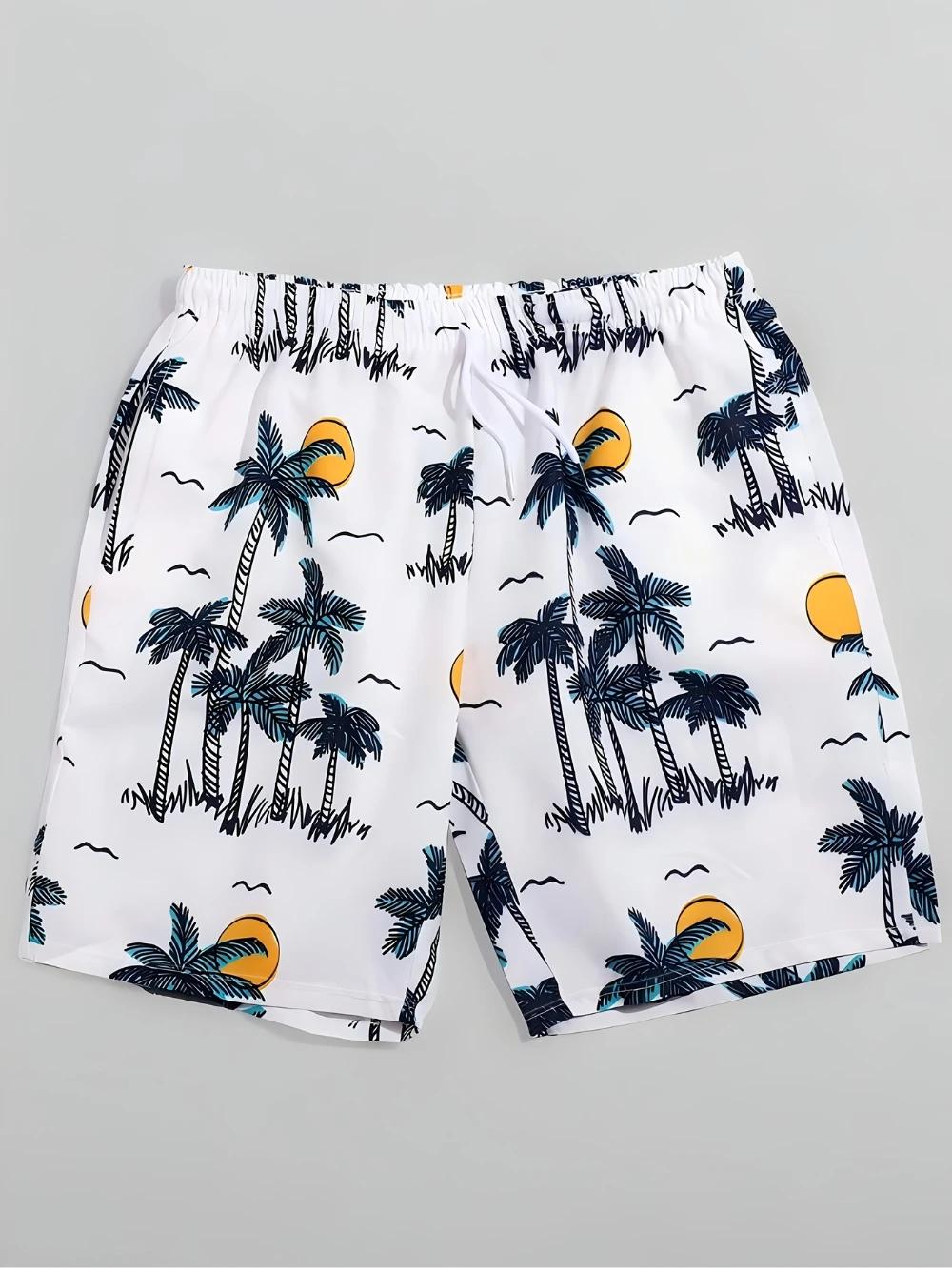 

Men's Tropical Palm Tree Print Beach Shorts Lightweight Breathable Summer Casual Shorts for Swimming Gym and Outdoor Activities