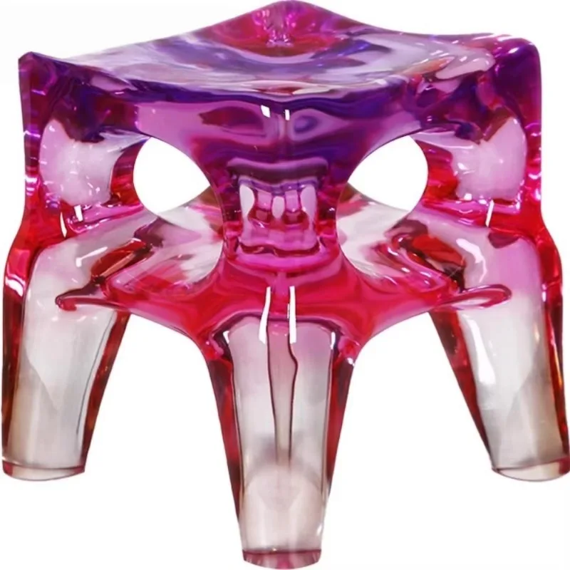 Wholesale art transparent resin stool with four sturdy resin legs for stable load bearing