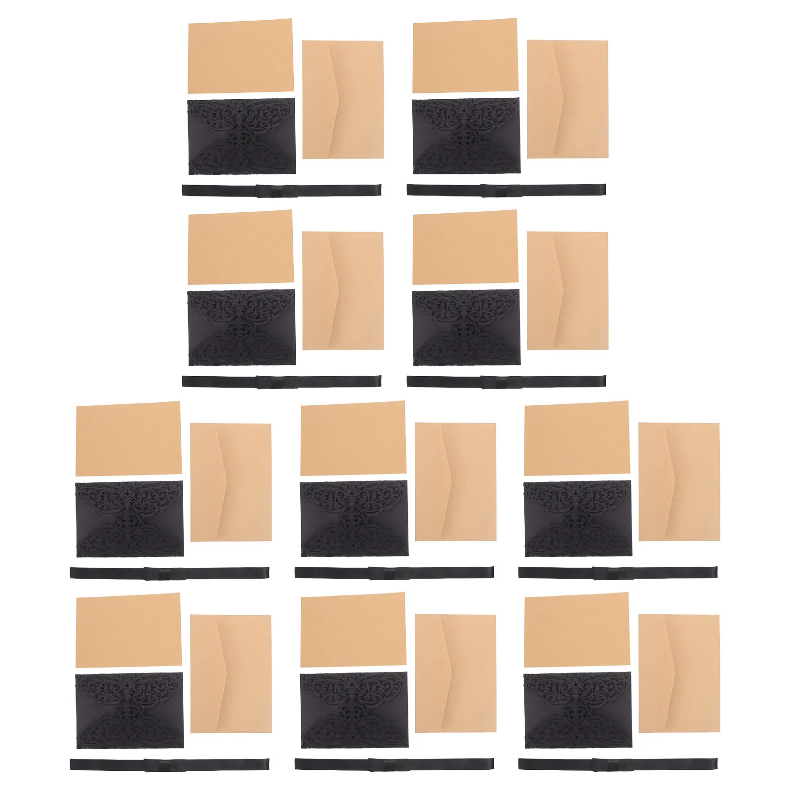 

10Pcs Romantic Hollow-Out Invitation Cards Beautiful Carved Pattern Modern Cards for Holiday Party Lesser Bairam Celebration