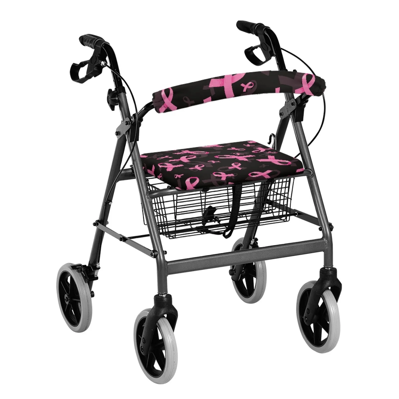 Coloranimal Protection Covers Stain Proof 2 Pcs Rollator Walker Seat and Back for Friends for Neighborhoods Ribbon