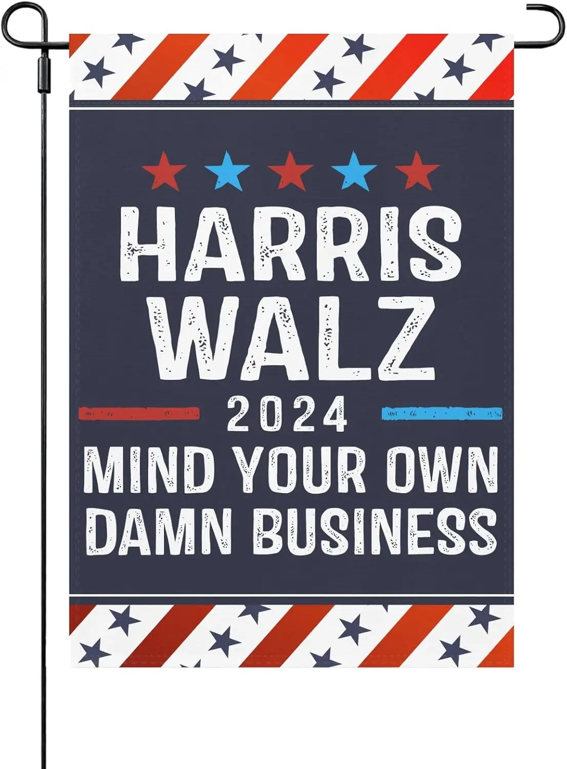 Kamala Harris Waltz Mind Your Own Damn Business Outdoor Flags One SizeHumorous House Flags One Size Double Sided For Backyard Ho