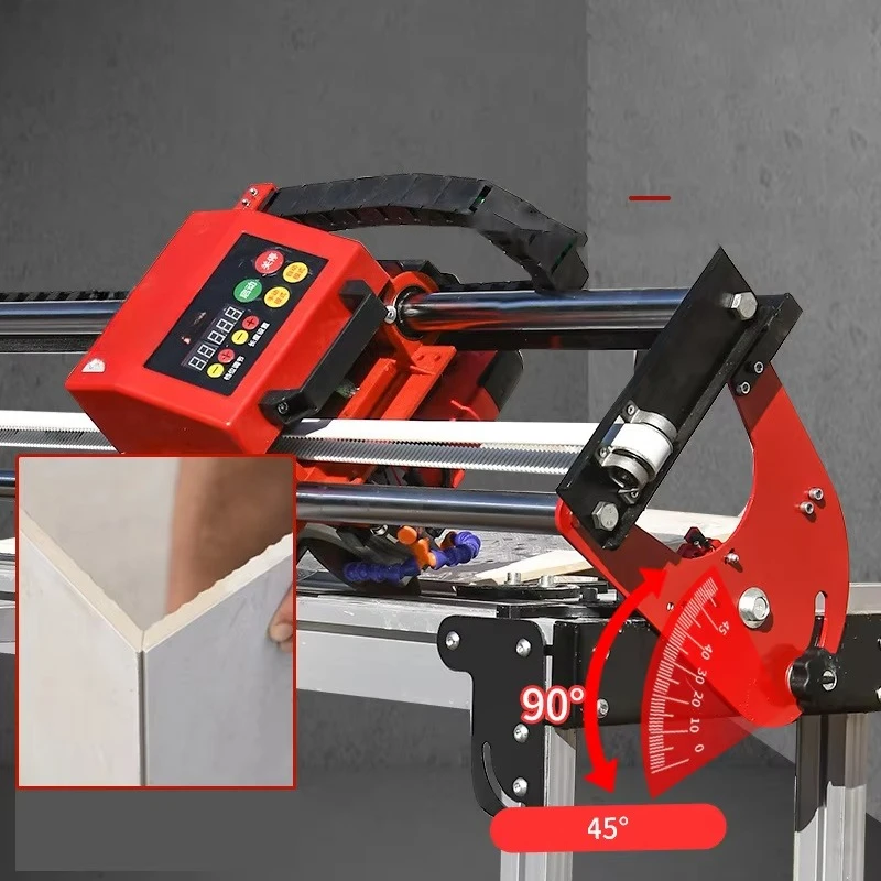 آلة قطع الرخام والجرانيت الأوتوماتيكية 3KW تنسيق كبير باستخدام الحاسب الآلي 45 درجة أداة منشار خالية من الغبار