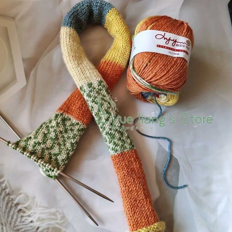 

Sausage Scarf Thread for Children's Baby, Dyed Yarn Balls in Various Colors, Hand Woven, Medium and Fine Sock