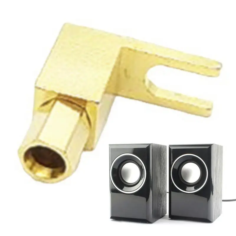 Y Plug Spade Gold-plated copper Banana Plugs for Speaker Wire 4mm 24K Gold Plated Quick Connect for Spring-Loaded Speaker