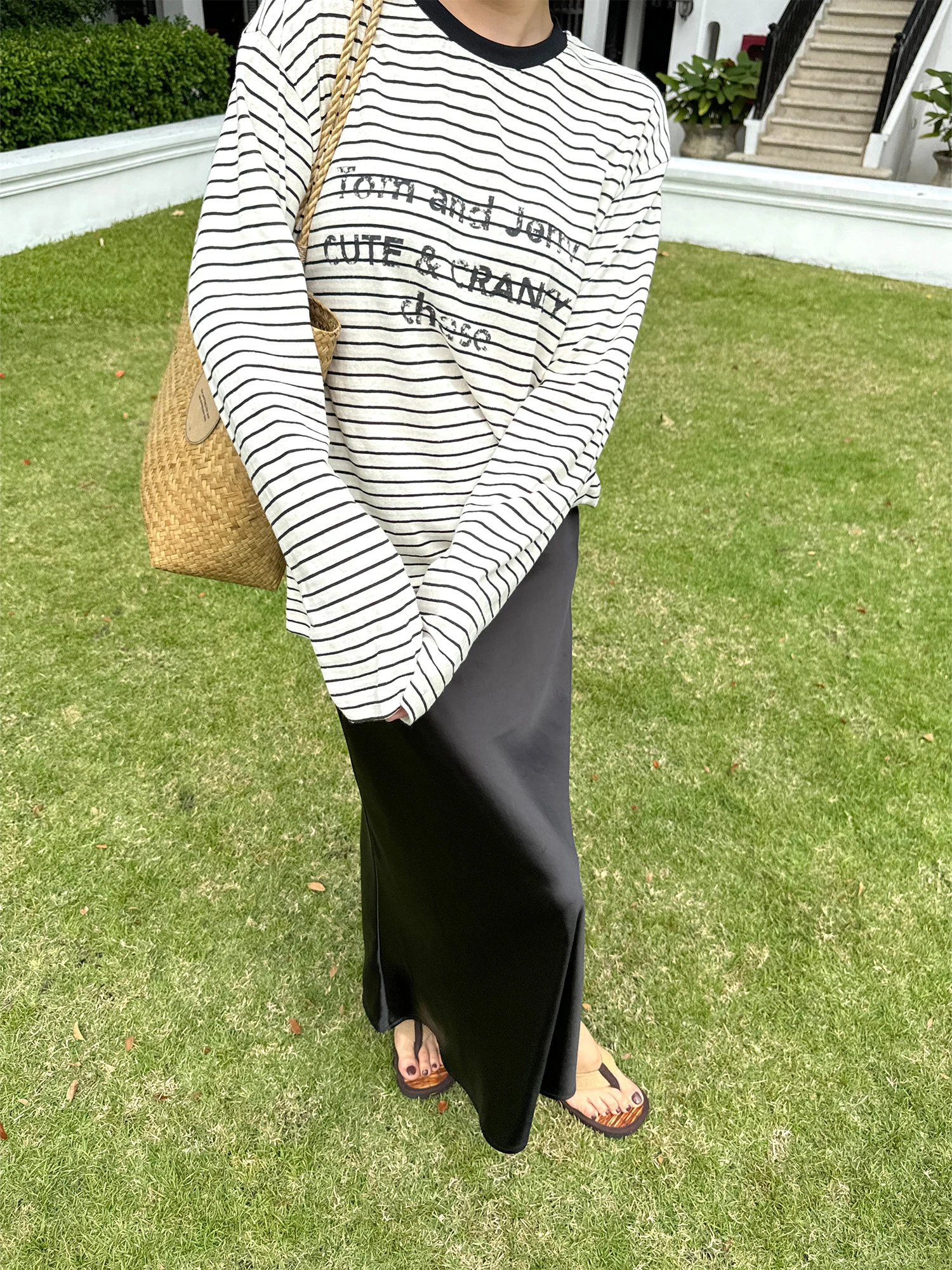 

Loose Long Sleeve T-Shirt Women's Hanflax Printed Casual Summer New Style Korean Lazy Fashion Yoga Street Style Citywalk