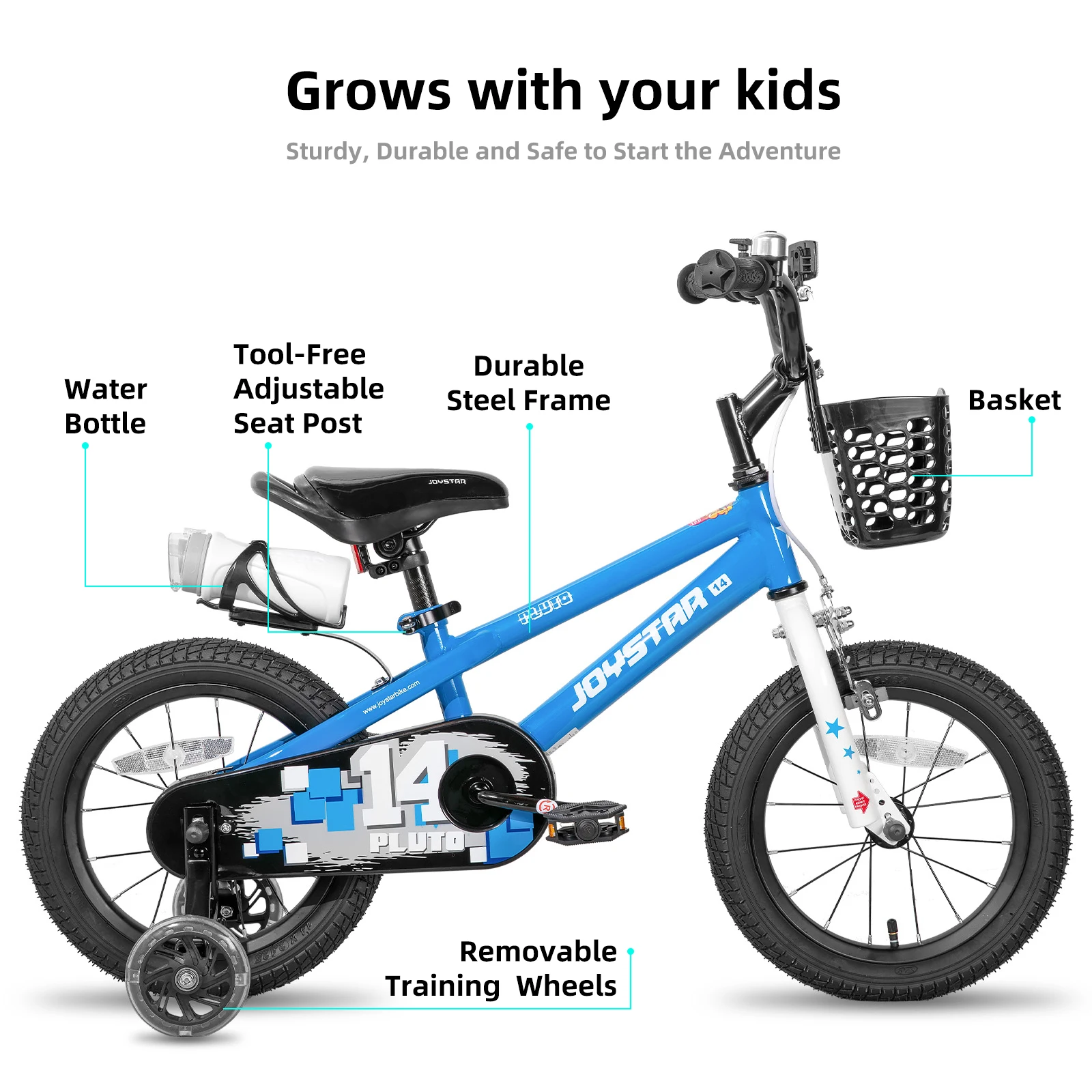 JOYSTAR Children's Bicycle for Boys Girls Age 3-12 Years, Kids' Bicycles with Light Up Training Wheels, Multiple Colors