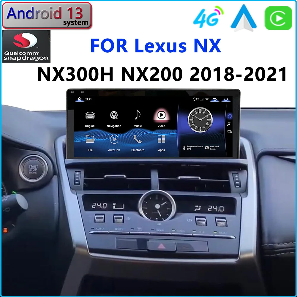 

Android 13 For Lexus NX300H NX200 2018 2021 Qualcomm CarPlay Car Radio Stereo GPS Navigation Auto Netflix BT Multimedia Player